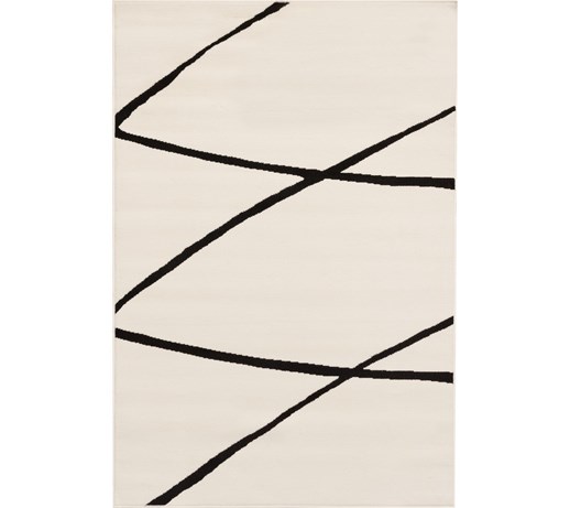 Dekoria Dywan Modern Lines Cream/black 135x190cm, 135 × 190 cm