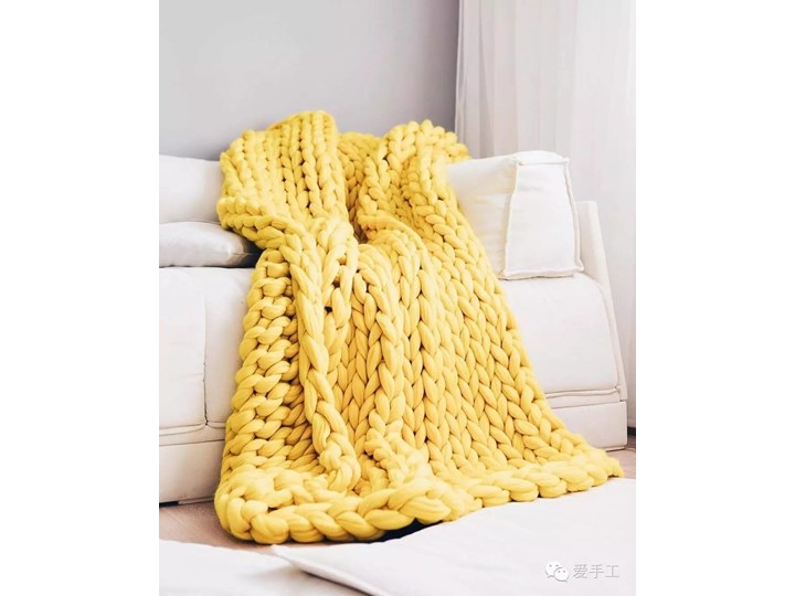 Pled z wełny czesankowej Woolsheep Mustard
