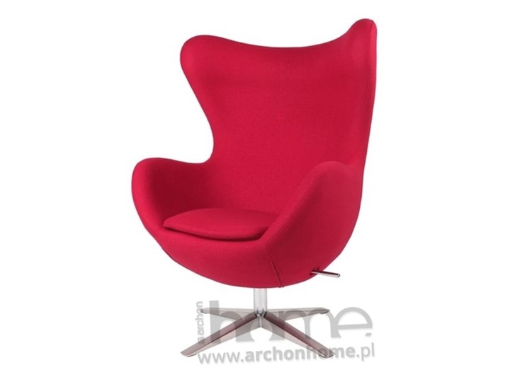 Fotel Jajo szeroki czerwony tkanina, archonhome.pl
