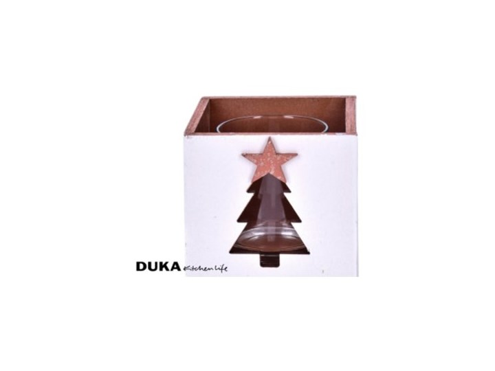 Dekoracyjny drewniany lampion 8x8 cm Duka