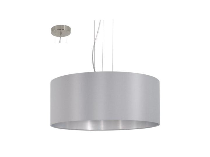Lampa wisząca z abażurem Eglo Maserlo 3x60W E27 szary/srebrny 31606 + żarówka LED za 1 zł GRATIS! - wysyłka w 24h