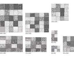 Dywan Vintage Patchwork (czarno biały) - Black & White 8101 Bawełna Prostokątne Rozmiar 4 140x200 cm