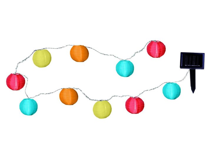 PARTY BALLS - Girlanda Solarna LED Zewnętrzna 10 lampionów Wielokolorowa Dł.4,7cm