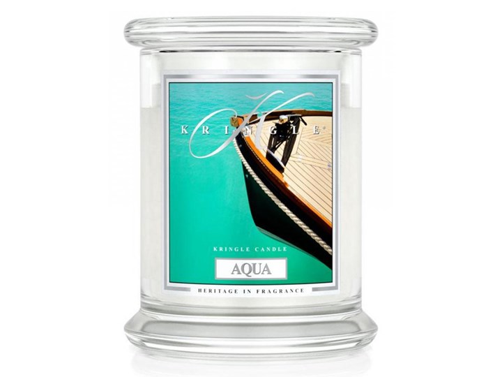 Kringle Candle - Aqua - średni, klasyczny słoik (411g) z 2 knotami