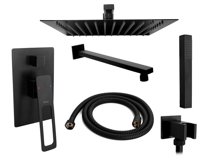 Zestaw Natryskowy Soho Black czarny Podtynkowy Rea