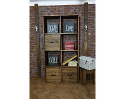 Regał sosnowy Rustyk 2/4 Styl skandynawski Wysokość 193 cm Drewno Szerokość 98 cm Styl Vintage