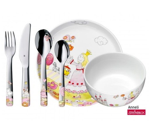 Zestaw porcelany i sztućców 6 elem. Księżniczka Anneli - WMF - DECOSALON - 100% zadowolonych klientów!