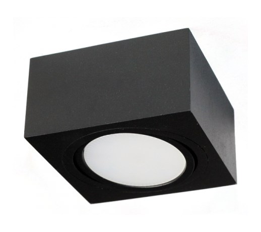 PP Design P 101 BK PLAFON NOWOCZESNA LAMPA SUFITOWA OPRAWA NATYNKOWA 12x12 CM ALUMINIUM CZARNY GX53 LED NISKI