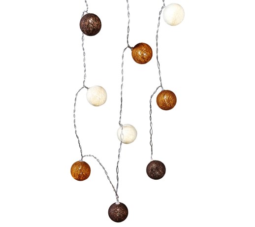 Lampki LED Cotton balls, brązowe, 10 części
