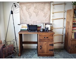 Biurko sosnowe woskowane Rustyk 2 Sekretarzyk Głębokość 57 cm Głębokość 41 cm Głębokość 60 cm Szerokość 61 cm Szerokość 110 cm Drewno Styl vintage