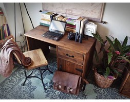 Biurko sosnowe woskowane Rustyk 2 Sekretarzyk Głębokość 57 cm Głębokość 41 cm Głębokość 60 cm Szerokość 61 cm Szerokość 110 cm Drewno Styl vintage