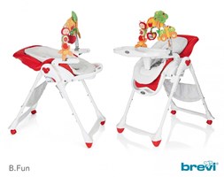 BREVI B-Fun Krzesełko do karmienia z pałąkiem – czerwone