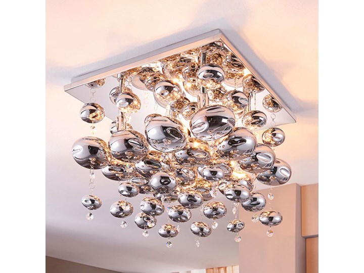 Ozdobiona szklanymi kulami lampa sufitowa Esfera