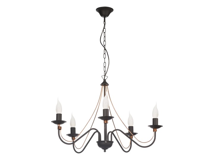 Lampa wisząca MONIC 5 pł. Lampex czarna 519/5 CZA