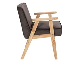 Fotel aksamit MEMO Szarobrązowy Głębokość 43 cm Drewno Głębokość 63 cm Wysokość 73 cm