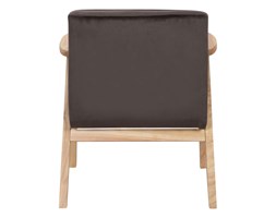 Fotel aksamit MEMO Szarobrązowy Głębokość 43 cm Drewno Głębokość 63 cm Wysokość 73 cm