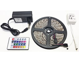Taśma LED RGB, zasilacz, sterownik, pilot. 300LED full kolor