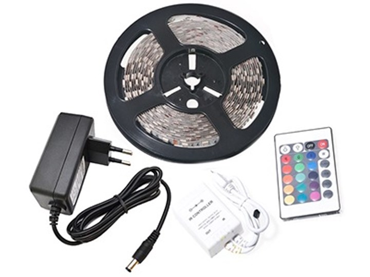 Taśma LED RGB, zasilacz, sterownik, pilot. 300LED full kolor