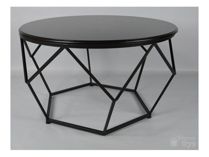 STOLIK ŁAWA OKRĄGŁA GEOMETRYCZNA DREWNO METAL