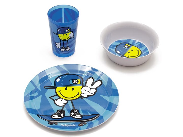 Zestaw naczyń dla chłopca Smiley Kid Zak! Designs