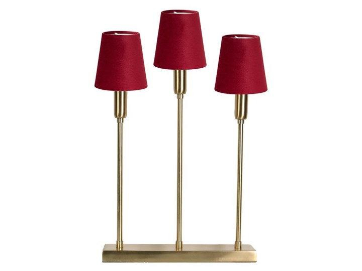 Lampa świąteczna Soft złota mała czerwone abażury