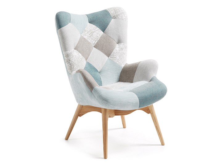 Fotel Knut Fabric Patchwork Cc0235j26 95,0x82,0/Fotel/Szaro-Niebieski * najtańsza dostawa * sprawdź nas!