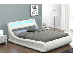 ŁÓŻKO Z MATERACEM TAPICEROWANE 180X200 138 LED BIAŁE Rozmiar materaca 180x200 cm Łóżko tapicerowane Rozmiar stelaża 180x200 cm