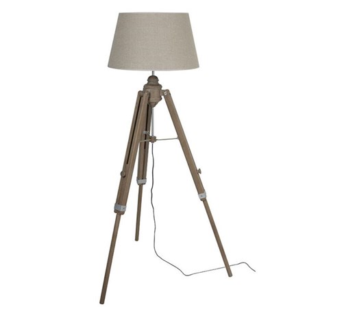 AUGUSTIN-Lampa podlogowa Statyw Drewno & Tkanina Wys.160cm