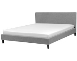 Łóżko jasnoszare tapicerowane LED biały 180 x 200 cm FITOU