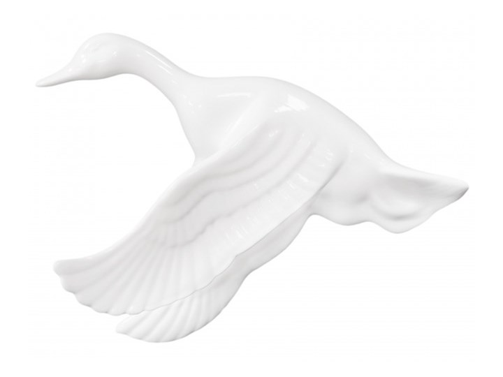 KACZKA WISZĄCA DEKORACJA ŚCIENNA PORCELANOWA” WHITE DUCK NO 2” 22x32x9,5