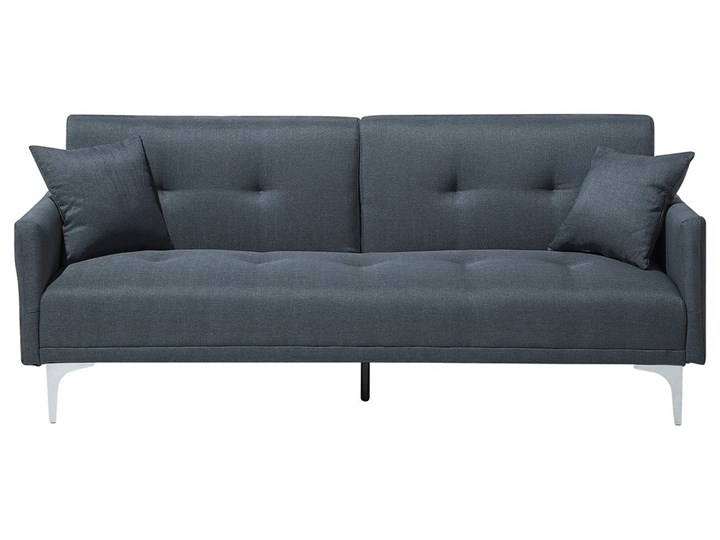 Sofa z funkcją spania tapicerowana szaroniebieska LUCAN