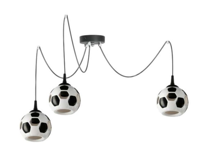 LAMPA wisząca LAMP 651/Z3 dziecięca OPRAWA zwis pająk spider piłka nożna kule balls białe czarne