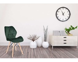 Krzesło Rennes Velvet Aksamitne Ciemnozielone Szerokość 49 cm Metal Wysokość 41 cm Wysokość 85 cm Tkanina Drewno Głębokość 40 cm