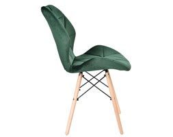 Krzesło Rennes Velvet Aksamitne Ciemnozielone Szerokość 49 cm Metal Wysokość 41 cm Wysokość 85 cm Tkanina Drewno Głębokość 40 cm