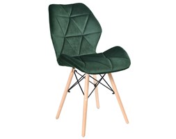 Krzesło Rennes Velvet Aksamitne Ciemnozielone Szerokość 49 cm Metal Wysokość 41 cm Wysokość 85 cm Tkanina Drewno Głębokość 40 cm