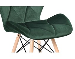 Krzesło Rennes Velvet Aksamitne Ciemnozielone Szerokość 49 cm Metal Wysokość 41 cm Wysokość 85 cm Tkanina Drewno Głębokość 40 cm