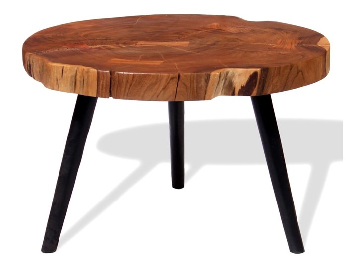 vidaXL Stolik kawowy plaster drewna akacjowego (55-60) x 40 cm