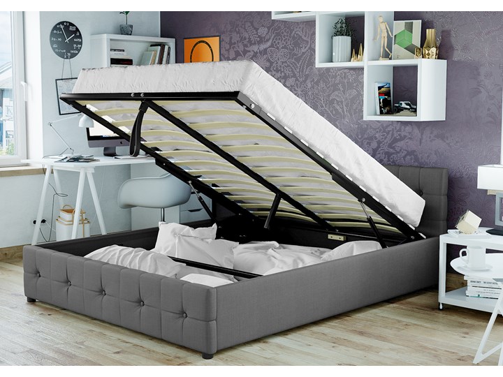 ŁÓŻKO TAPICEROWANE MATERIAŁOWE DO SYPIALNI 140X200 SFG012A POPIEL