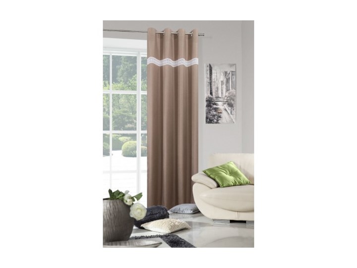 Zasłona gotowa DORI 140x250cm biało-brązowa EUROFIRANY