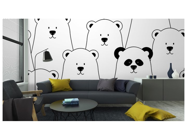 Fototapeta Wektor Bez Szwu Z Białych Niedźwiedzi Polarnych I Panda