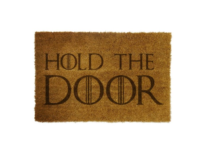 Wycieraczka z napisem "HOLD THE DOOR"