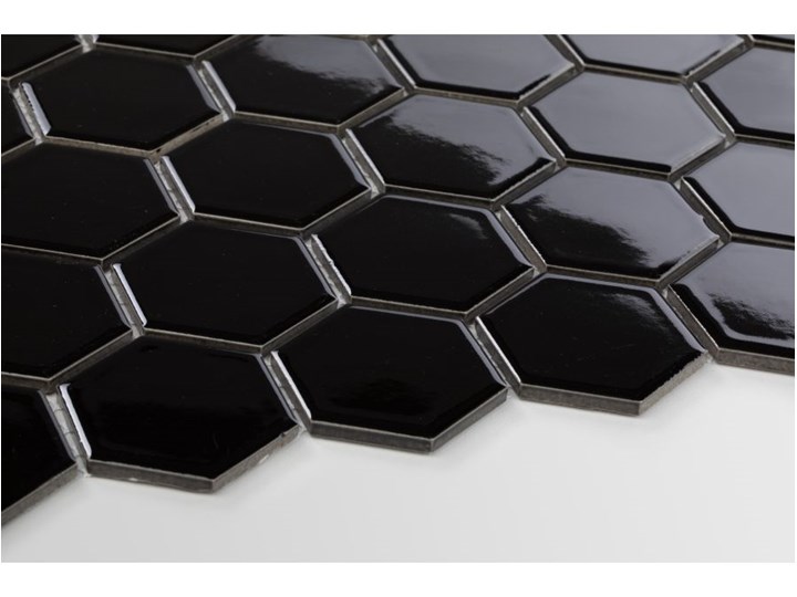 Hexagon duży, czarny, szkliwiony