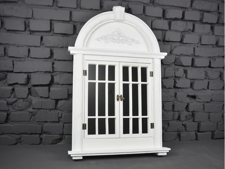 LUSTRO DREWNIANE BIAŁE OKIENKO SHABBY CHIC