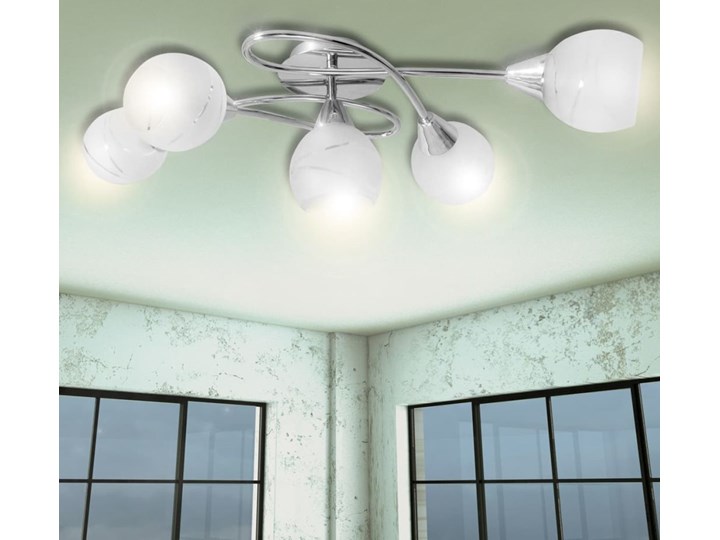 vidaXL Lampa sufitowa ze szkła opalowego dla 5 żarówek E14