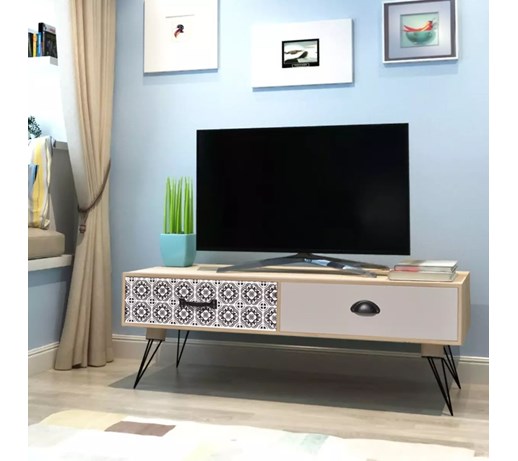 vidaXL Stolik pod telewizor brązowy 100x40x35 cm