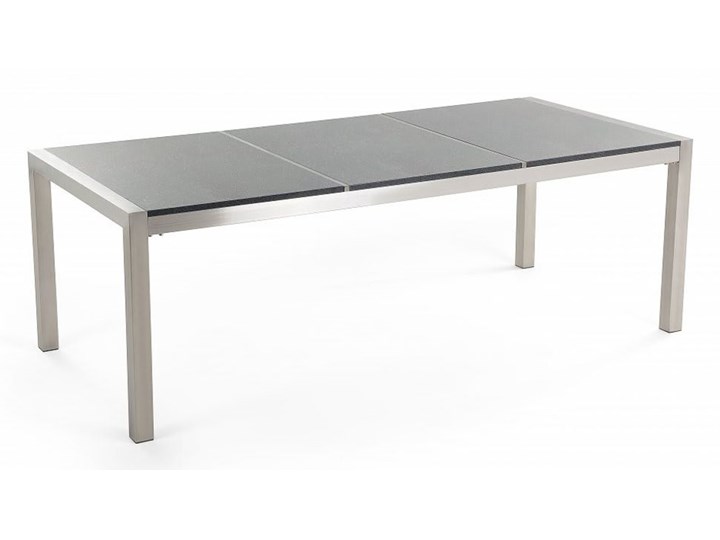Beliani Meble ogrodowe z granitu szary polerowany - stół 220cm blat 3cz. - 8 x
