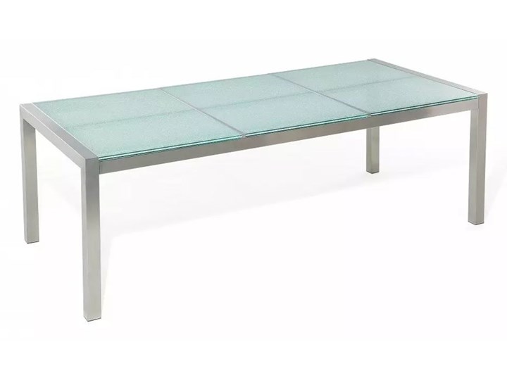 Beliani Stół szklany - do ogrodu - 220 cm - z 8 krzesłami z rattanu - GROSSETO