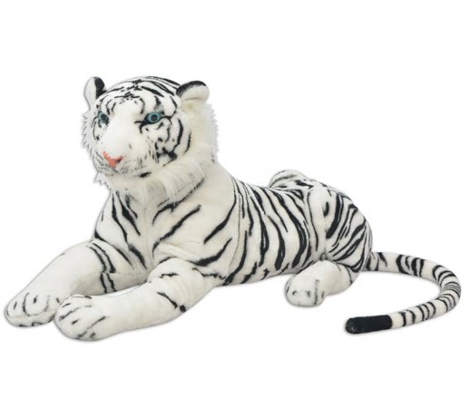 vidaXL 80164 Tiger Toy Plush White XXL - Untranslated