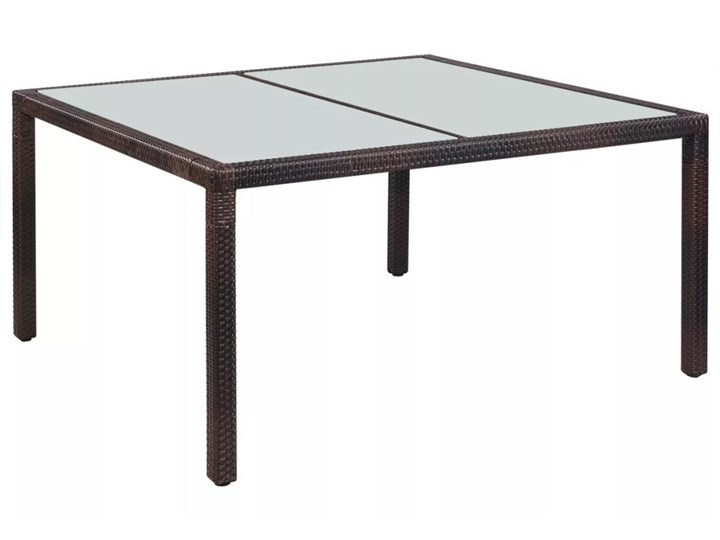 vidaXL Stół jadalniany ogrodowy, rattan PE 150x90x75 cm brązowy