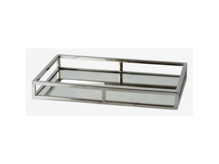 TACA SREBRNA METALOWA PROSTOKĄTNA WYBIERZ ROZMIAR ” GIORGIO ” 42,5x26.5x6 cm